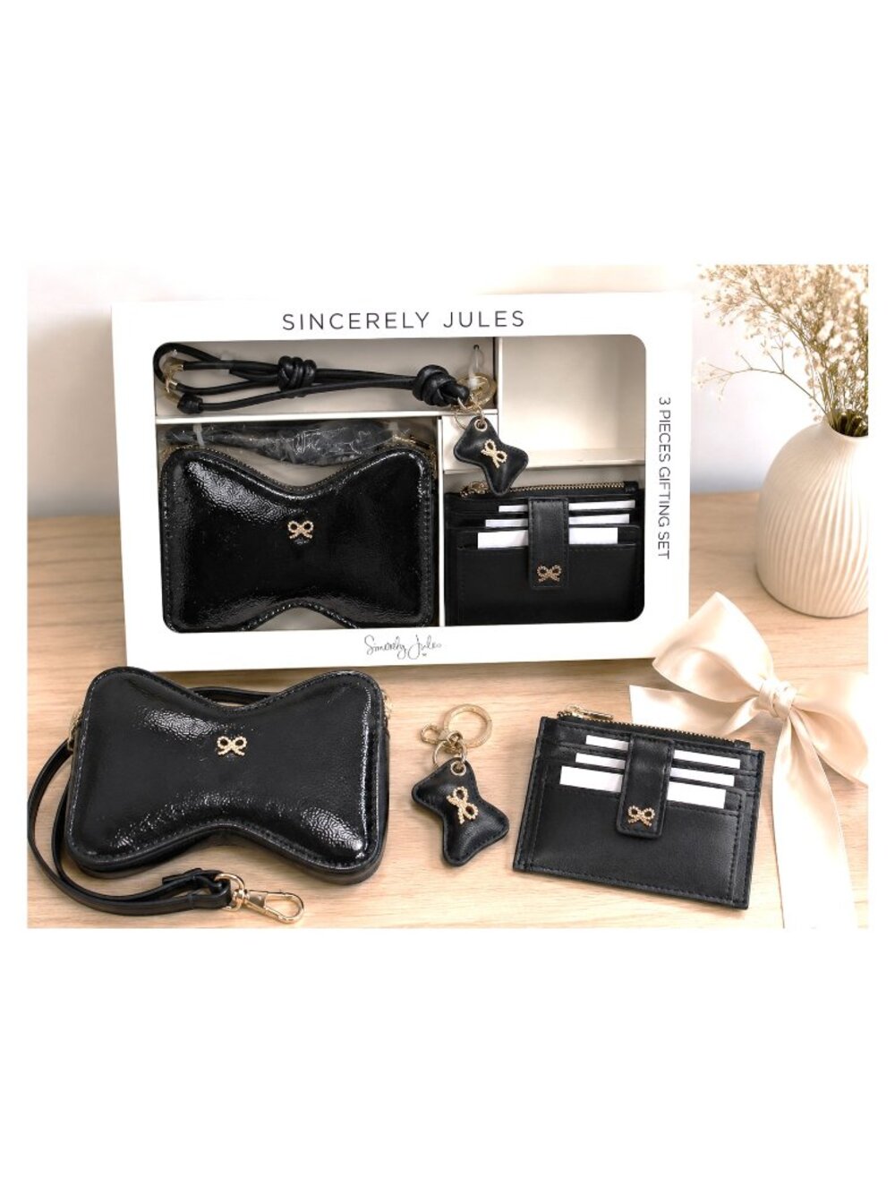 Sincerely Jules 3-Piece Gift Set Bow-Shaped Crossbody Purse, Card Wallet & Purse - Picture 1 of 6